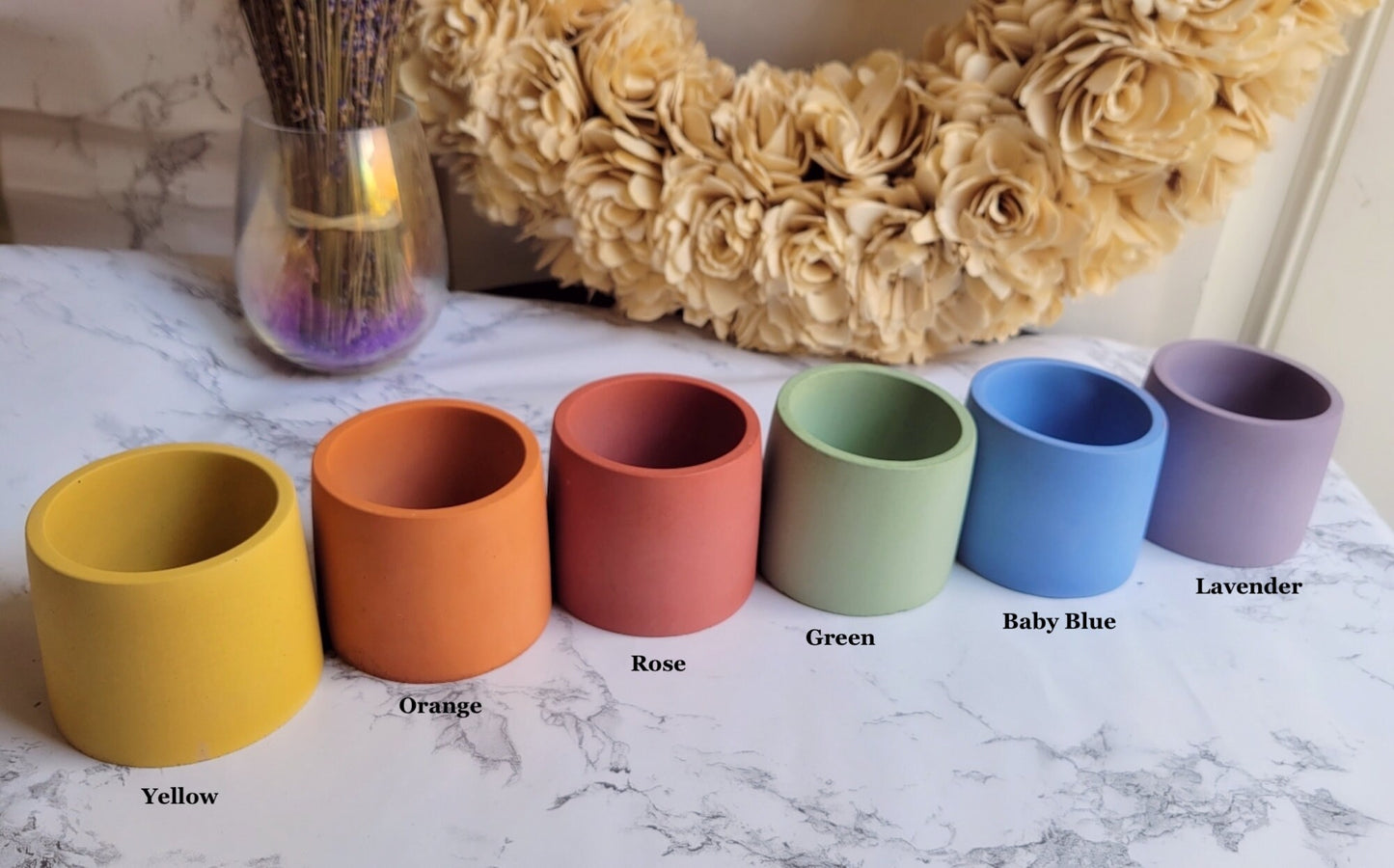 Rainbow Small Pot Set | 3 in Colorful Pot Gift Set | Drainage Plate | Optional Drainage & Sealant | Succulent Pot Gift Set | Cement Planter